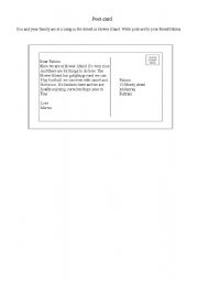 English worksheet: post card