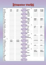 English Worksheet: Irregular Verbs