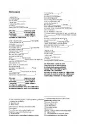 English worksheet: Billionaire Song