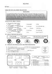 English Worksheet: traffic signs