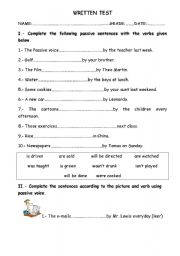 English Worksheet: PASSIVE VOICE