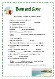 English Worksheet: BEEN AND GONE