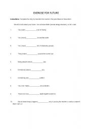 English worksheet: Exercise for Will-Your Fortune 