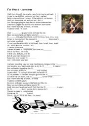 English Worksheet: Im yours - Jason Mraz