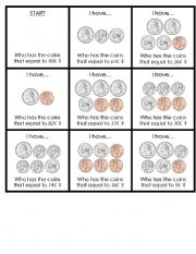 English Worksheet: I Have... Who Has?  Counting Money Game 