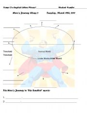 English worksheet: heros journey worksheet