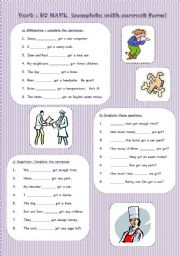 English Worksheet: TO HAVE - all forms