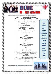 English Worksheet: EUROVISION UK ENTRY 2011: BLUE- I CAN