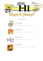 English worksheet: where is ...?