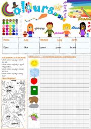 English Worksheet: Colours...