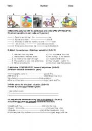 English Worksheet: exam for 9th grade