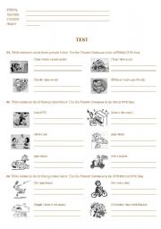 English Worksheet: Present Continuous - Test