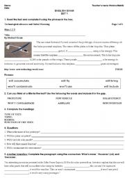 English Worksheet: global warming and technology