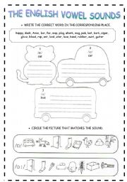 English Worksheet: ENGLISH VOWEL SOUNDS