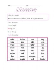 English worksheet: noun