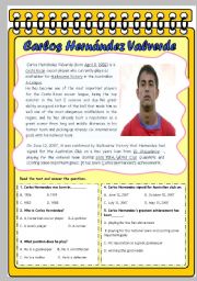 English Worksheet: Carlos hernandez valverdes life and achievements