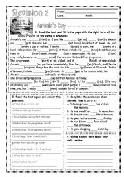 English Worksheet: REVISION 2 (with answer key)