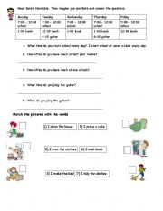 English Worksheet: DAILY ROUTINES