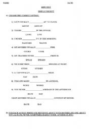 English Worksheet: mini test