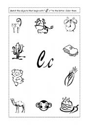 English Worksheet: letter c