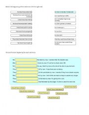 English Worksheet: matching