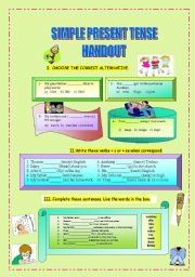 English Worksheet: Present Simple Handout