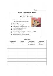 English Worksheet: Doctor and Patient Worksheet