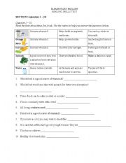 English worksheet: Reading Comprehension Test