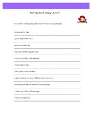 English Worksheet: adverbs of frequency