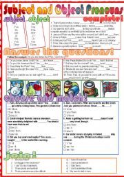 English Worksheet: Subject and Object Pronouns