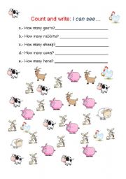 English Worksheet: Count How Many?
