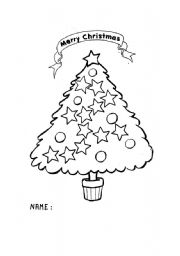 English Worksheet: CHRISTMAS TREE