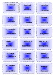 Word formation. Part 2.Making adjectives. Flashcards.