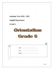 English Worksheet: orientation