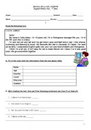 English Worksheet: Personal ID