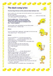 English Worksheet: the duck song