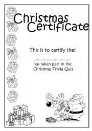 English Worksheet: Christmas certificates 1/3