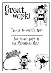 English Worksheet: Christmas certificates 2/3