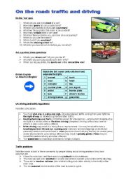 English Worksheet: Cars and driving