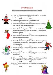 English Worksheet: Christmas in Britain (Quiz)