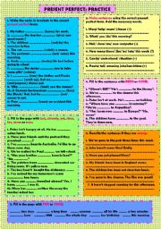 English Worksheet: Present perfect practice (+ key)