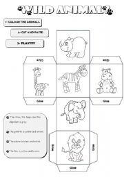 English Worksheet: Animal Dice Jungle