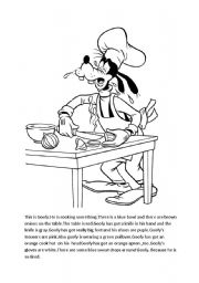 English Worksheet: goffy the cook