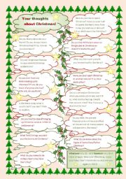 English Worksheet: Your thoughts about Christmas