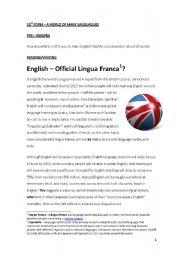 English - Lingua Franca? - ESL worksheet by AzoreanMarilia