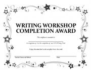 English Worksheet: Printable Award (modifiable for your specific milestone)