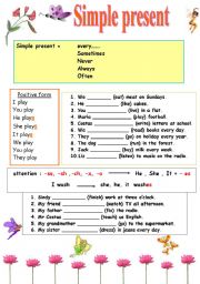 English Worksheet: simple present