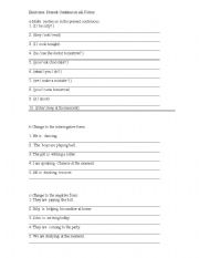 English worksheet: Exercises :Present continuous