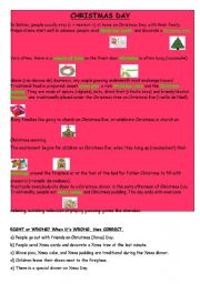 English Worksheet: Christmas traditions