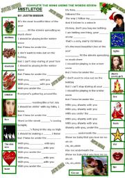 English Worksheet: SONG - MISTLETOE BY JUSTIN BIEBER